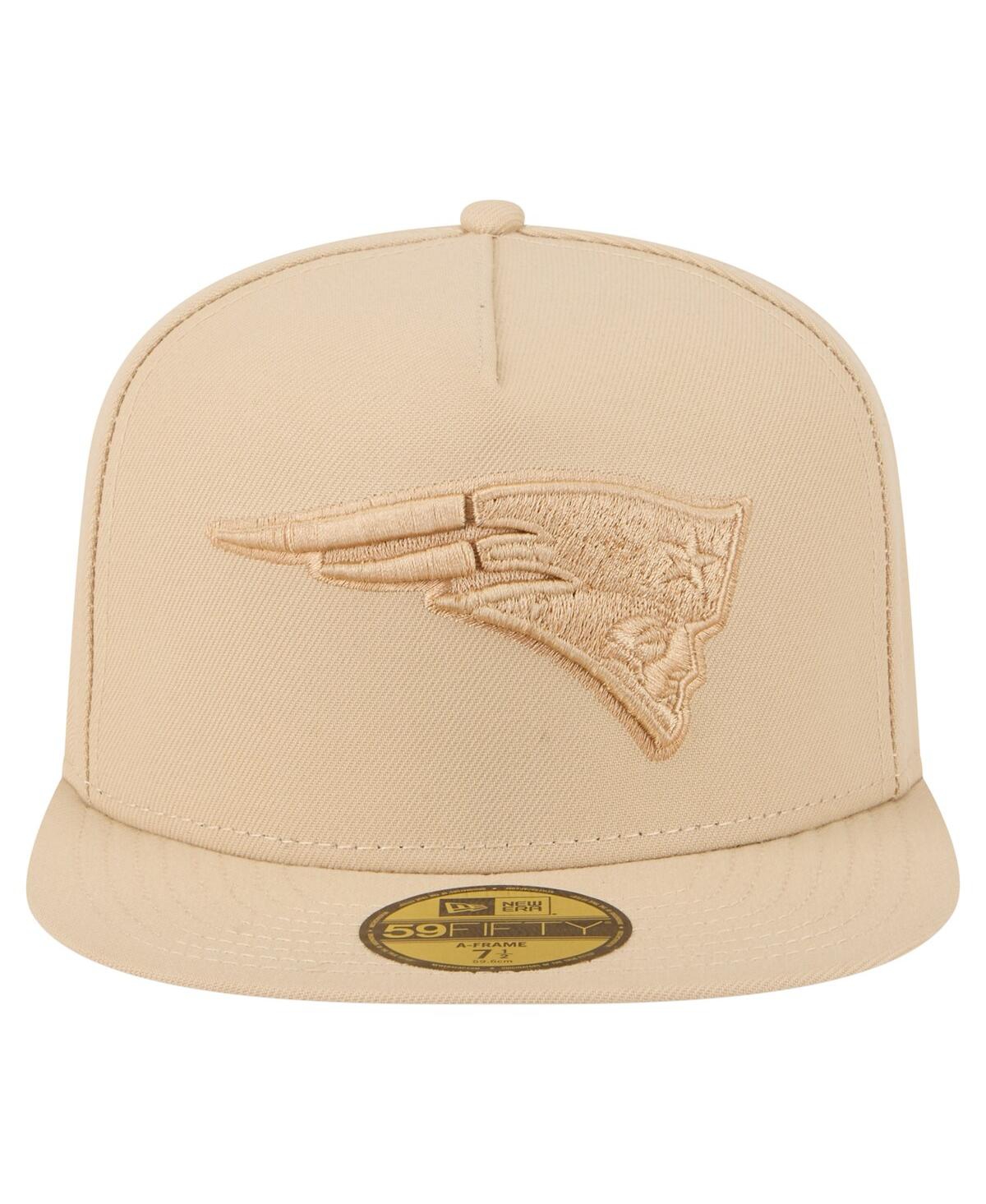 New Era Men's Light Beige New England Patriots Color Pack A-frame 59fifty Fitted Hat In Sand