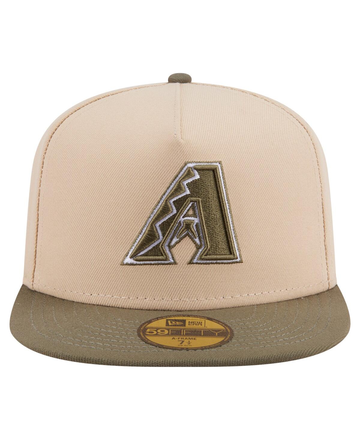 New Era Men's Light Beige/olive Arizona Diamondbacks Two-tone Color Pack A-frame 59fifty Fitted Hat In Multi