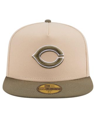 Men's Light Beige/Olive Cincinnati Reds Two-Tone Color Pack A-Frame 59FIFTY Fitted Hat