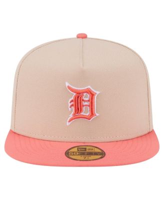 Men's Light Beige/Coral Detroit Tigers Two-Tone Color Pack A-Frame 59FIFTY Fitted Hat