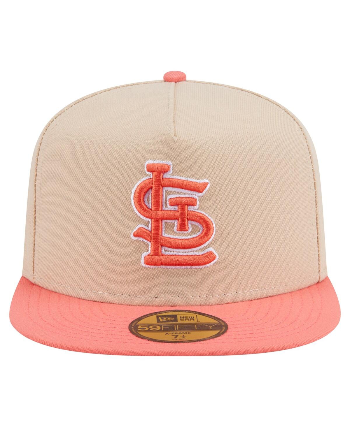 New Era Men's Light Beige/coral St. Louis Cardinals Two-tone Color Pack A-frame 59fifty Fitted Hat