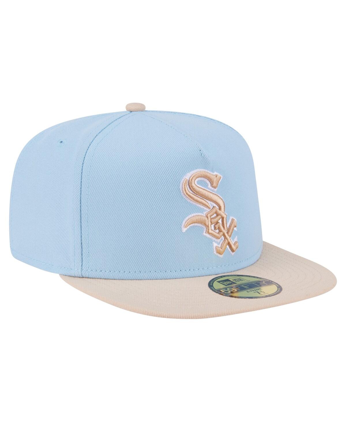 New Era Men's Light Blue/cream Chicago White Sox Two-tone Color Pack A-frame 59fifty Fitted Hat In Blue