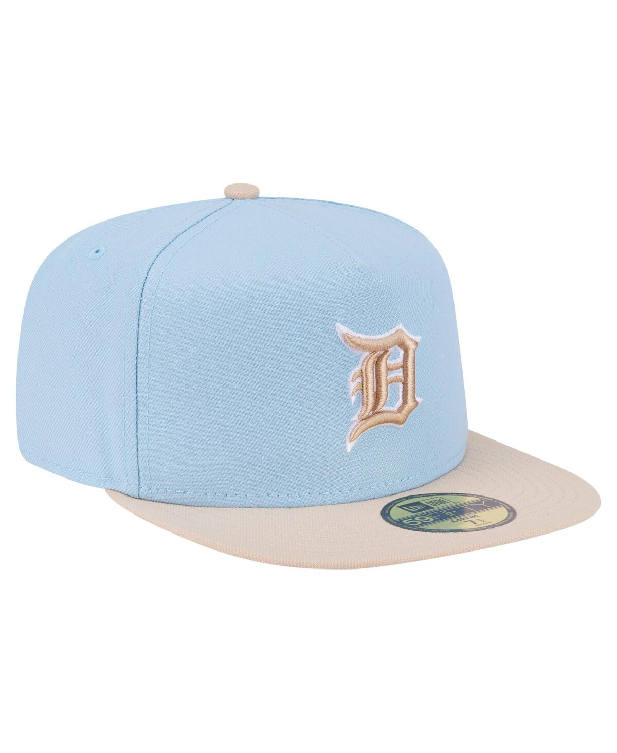 New Era Men's Light Blue/cream Detroit Tigers Two-tone Color Pack A-frame 59fifty Fitted Hat In Blue