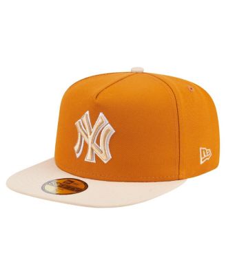 Men's Orange/Light Beige New York Yankees Two-Tone Color Pack A-Frame 59FIFTY Fitted Hat