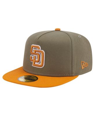 New Era - Men's Olive/Orange San Diego Padres Two-Tone Color Pack A-Frame 59FIFTY Fitted Hat