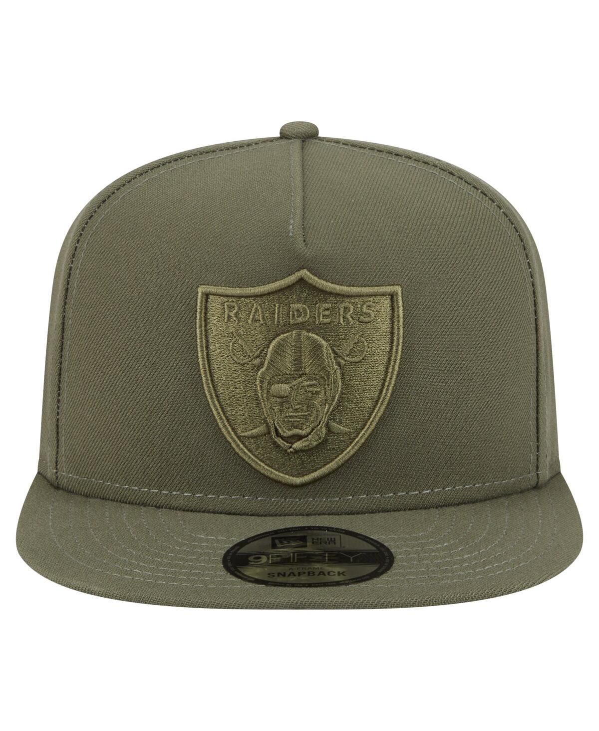 New Era Men's Olive Las Vegas Raiders Color Pack A-frame 9fifty Snapback Hat In Green