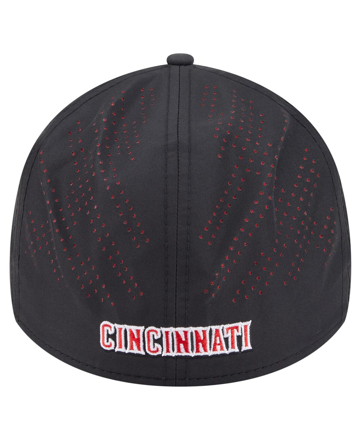 New Era Men's Black Cincinnati Reds Night 39thirty Flex Hat In Black