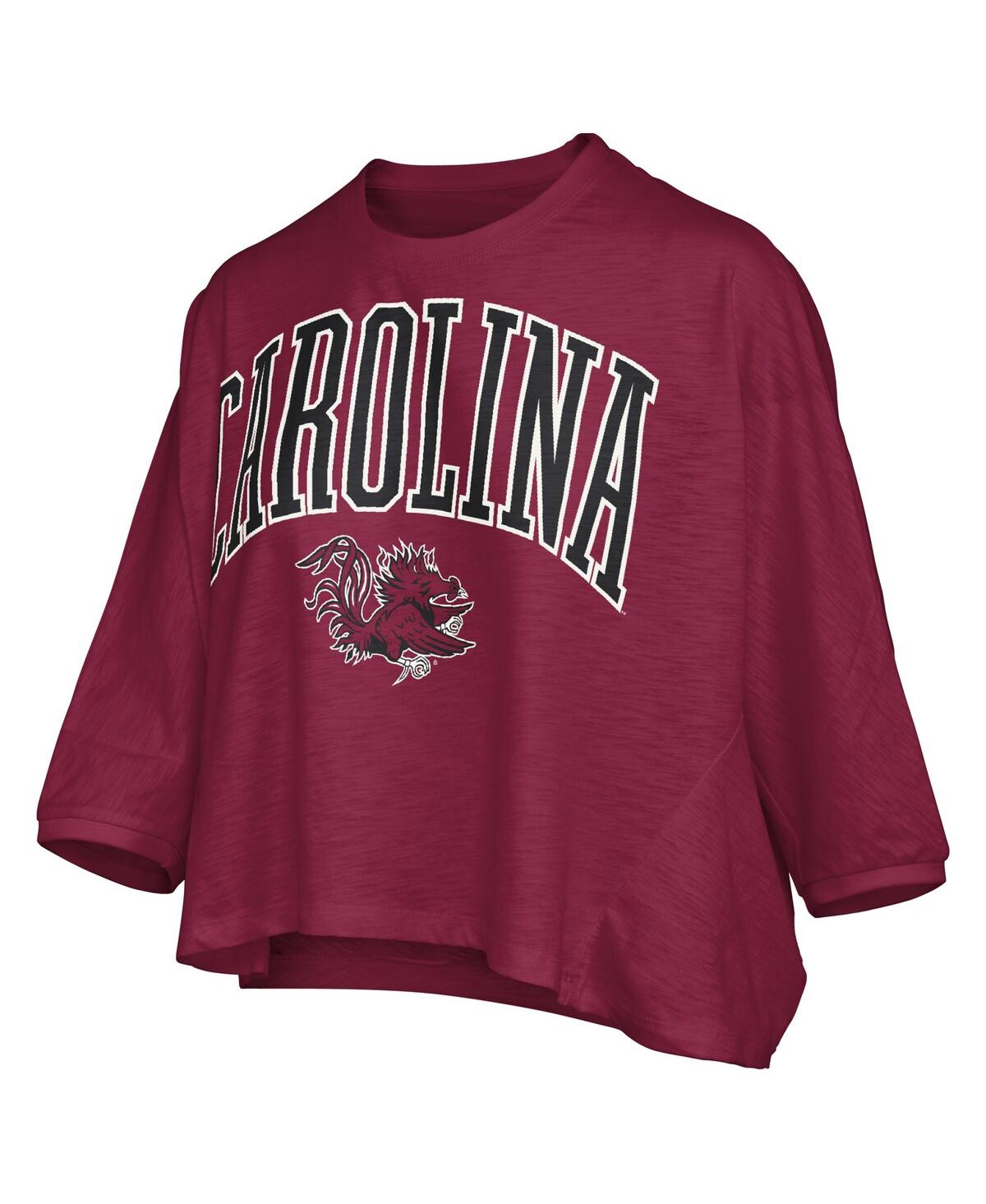 Pressbox Garnet South Carolina Gamecocks Midi Arch Over Logo Oversized T-shirt In Brown