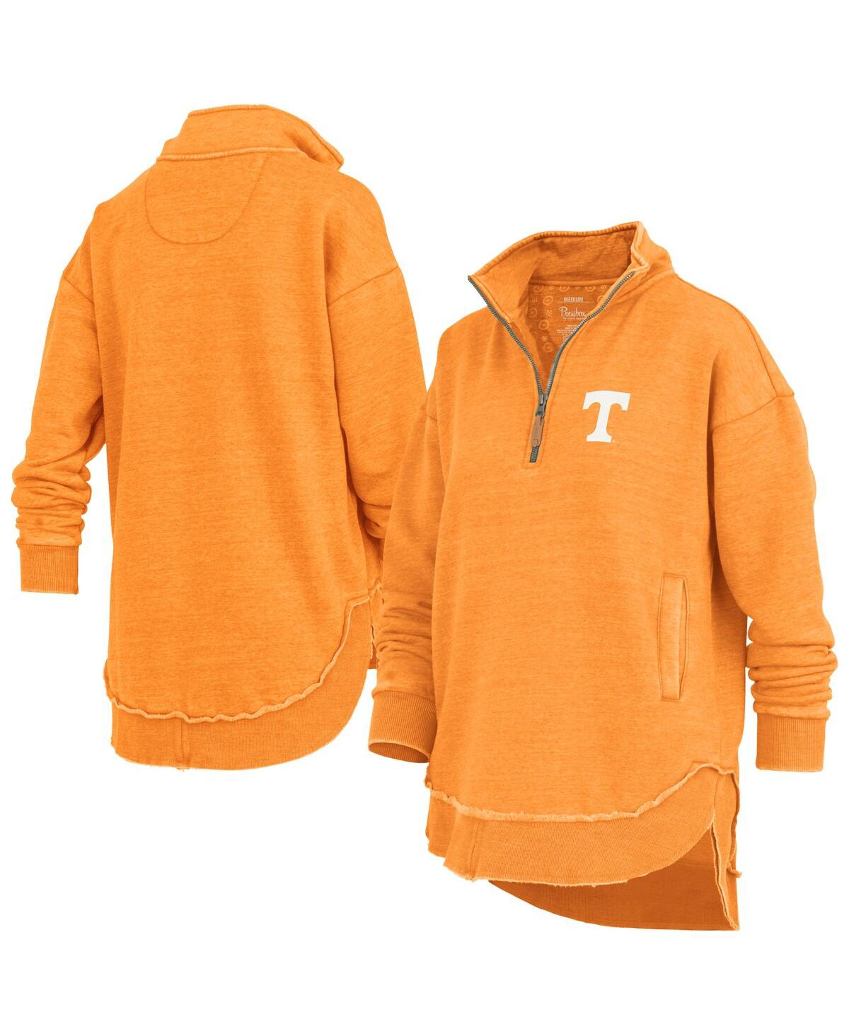 Pressbox Tennessee Orange Tennessee Volunteers Northfork Sojourn Poncho Quarter-zip Sweatshirt In Orange