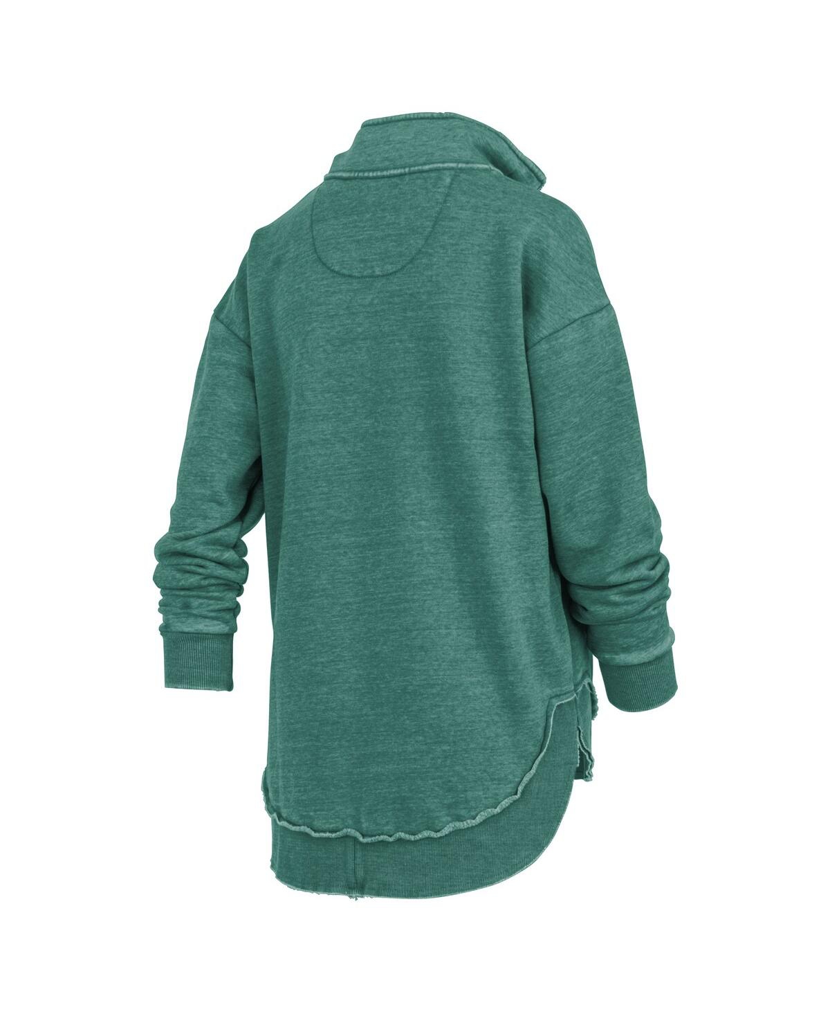 Pressbox Green Michigan State Spartans Northfork Sojourn Poncho Quarter-zip Sweatshirt In Green