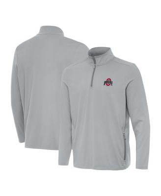 Antigua - Men's Gray Ohio State Buckeyes Perilous Quarter-Zip Sweatshirt