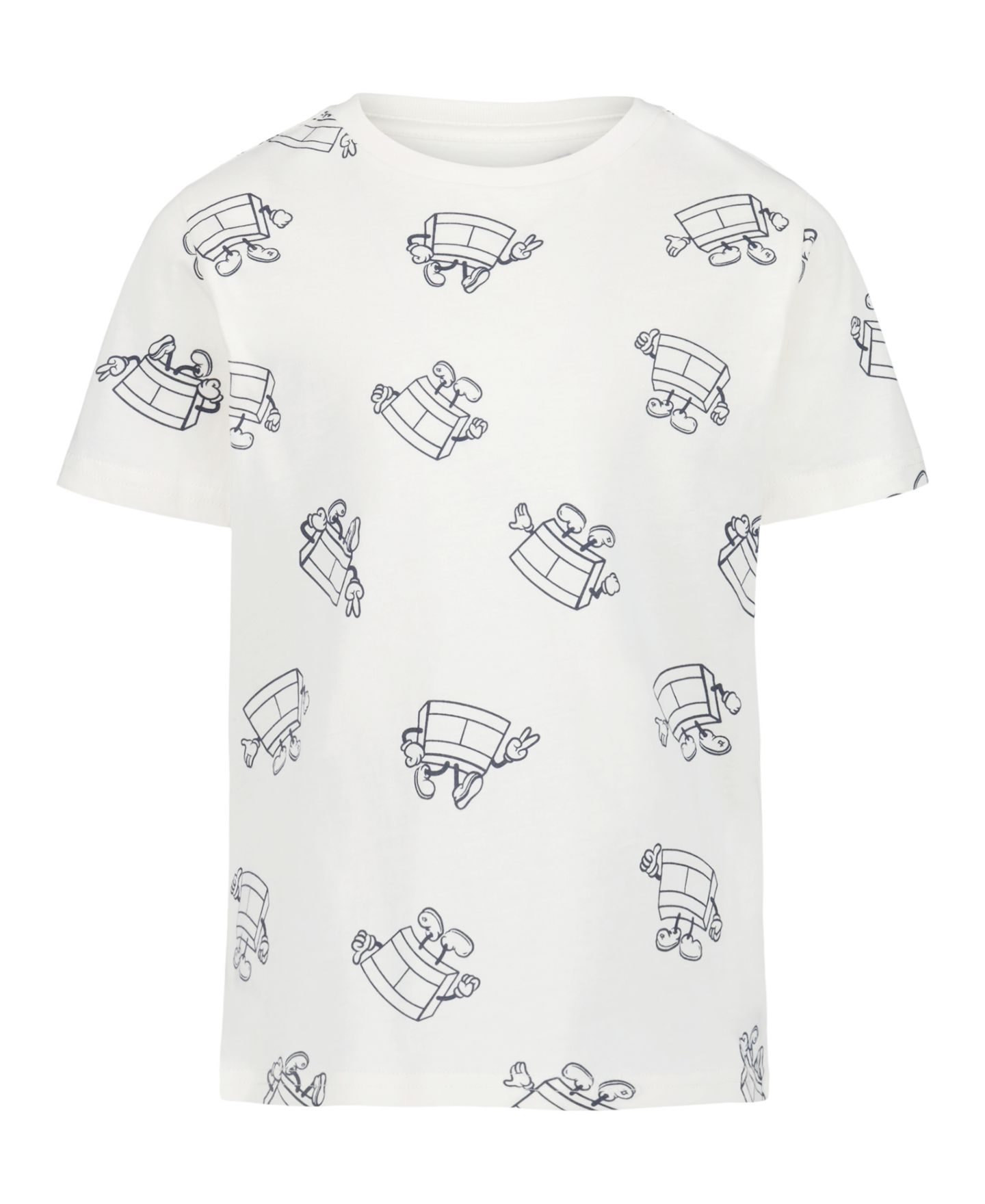Футболка Tommy Hilfiger Allover Mascot Print T-Shirt для мальчиков, цвет: Белый — фото 1
