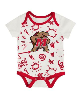 Baby Boys and Girls 3-Piece Maryland Terrapins All Day Play Bodysuit Set