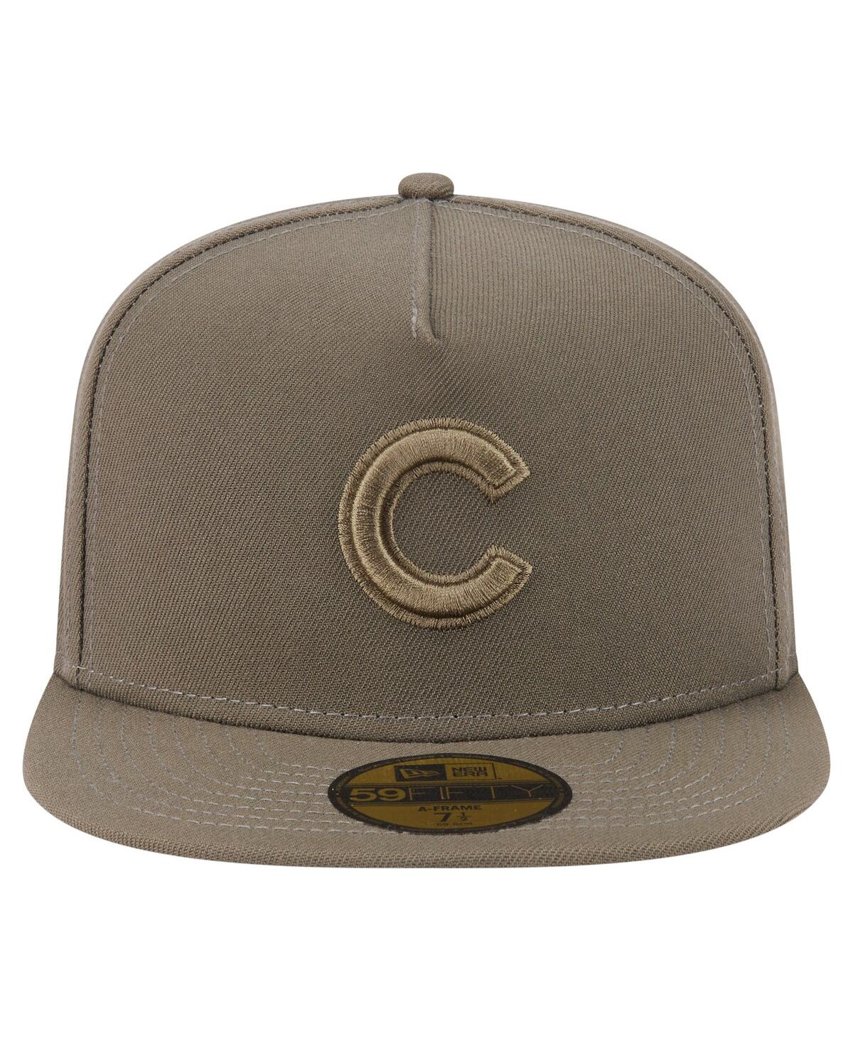 New Era Men's Olive Chicago Cubs Color Pack A-Frame 59FIFTY Fitted Hat