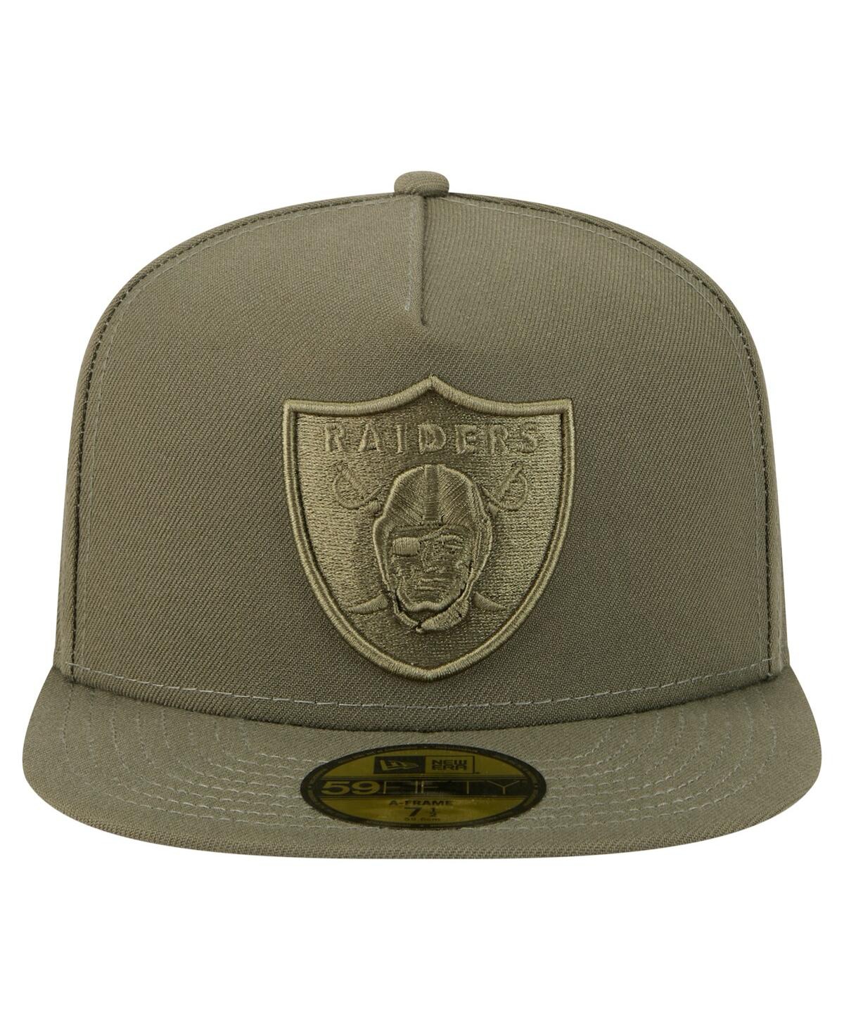 New Era Men's Olive Las Vegas Raiders Color Pack A-frame 59fifty Fitted Hat In Green