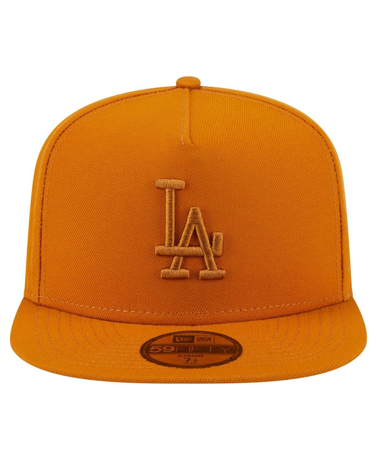 New Era Men's Orange Los Angeles Dodgers Color Pack A-frame 59fifty Fitted Hat In Orange