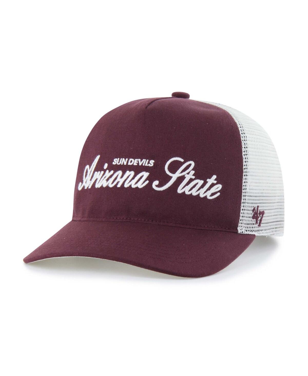 47 Brand Men's And Women's Maroon Arizona State Sun Devils Contemporary Basics Foundation Trucker Hitch Adjus In Brown