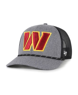 '47 Brand - Men's Heather Charcoal Washington Commanders Carbon Rope Trucker Adjustable Hat