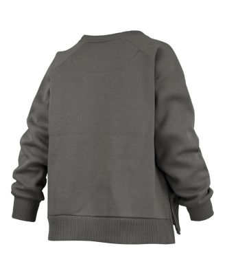 Women's Charcoal Michigan State Spartans Pocketed Raglan Pullover Sweatshirt