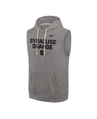 Men's Heather Gray Syracuse Orange Sleeveless Pullover Hoodie