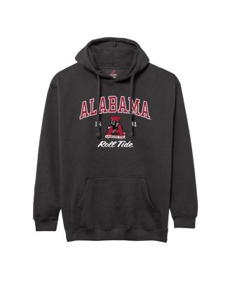 League Collegiate Wear - Men's Black Alabama Crimson Tide Arch Script Essential Fleece 2.0 Pullover Hoodie