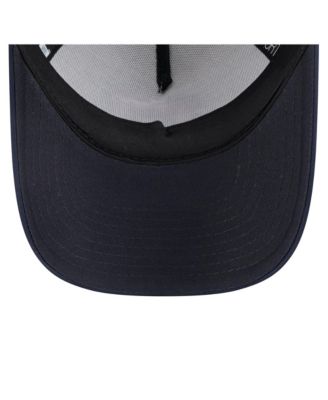 Toddler White/Navy Cleveland Guardians Painted A-Frame 9FORTY Trucker Adjustable Hat