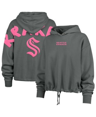 '47 Brand - Women's Gray Seattle Kraken Bright Side Venice Cropped Pullover Hoodie