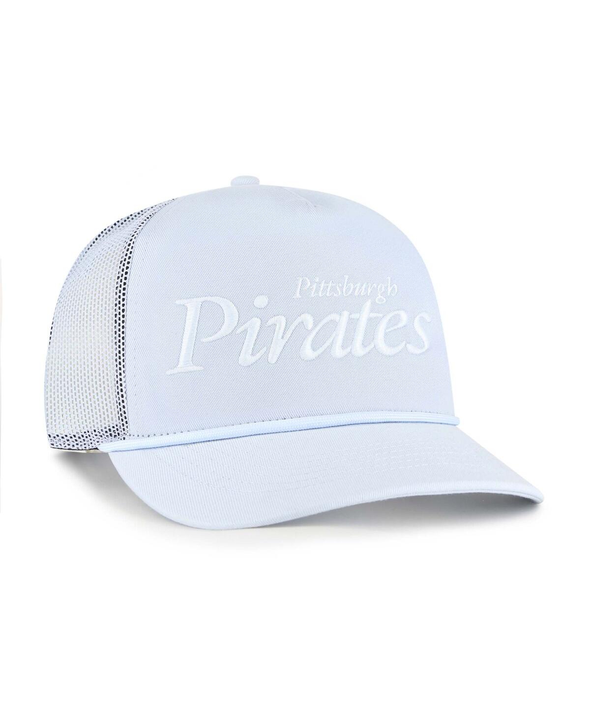 47 Brand Men's Light Blue Pittsburgh Pirates Foundation Script Hitch Adjustable Trucker Hat In Blue