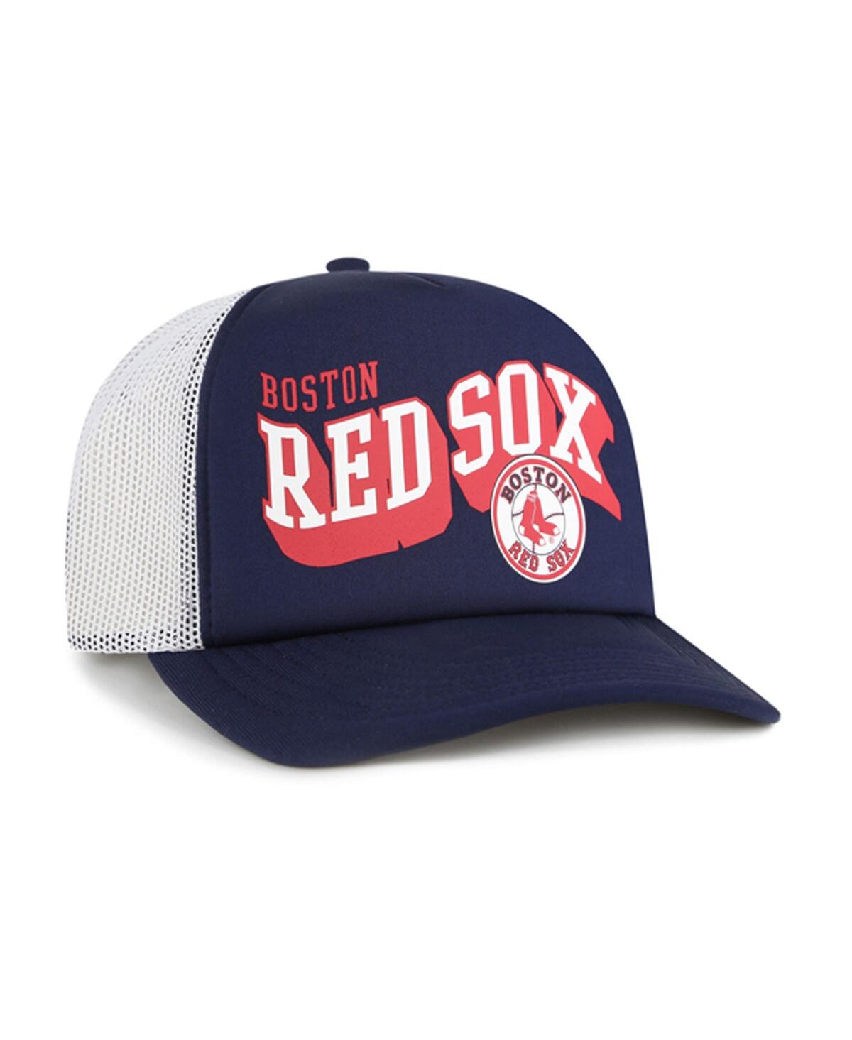47 Brand Men's Navy Boston Red Sox Meander Foam Trucker Snapback Hat In Blue