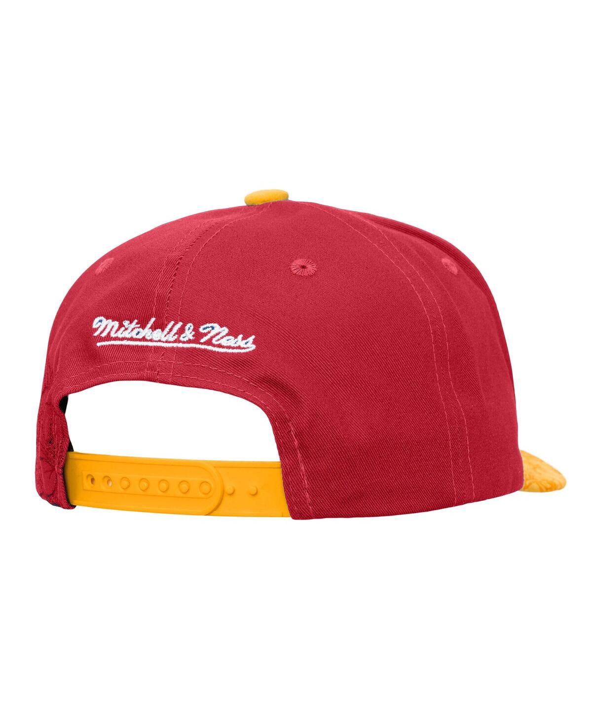 Mitchell & Ness Men'sâ Red/yellow Atlanta Hawks May Flowers Adjustable Hat In Multi