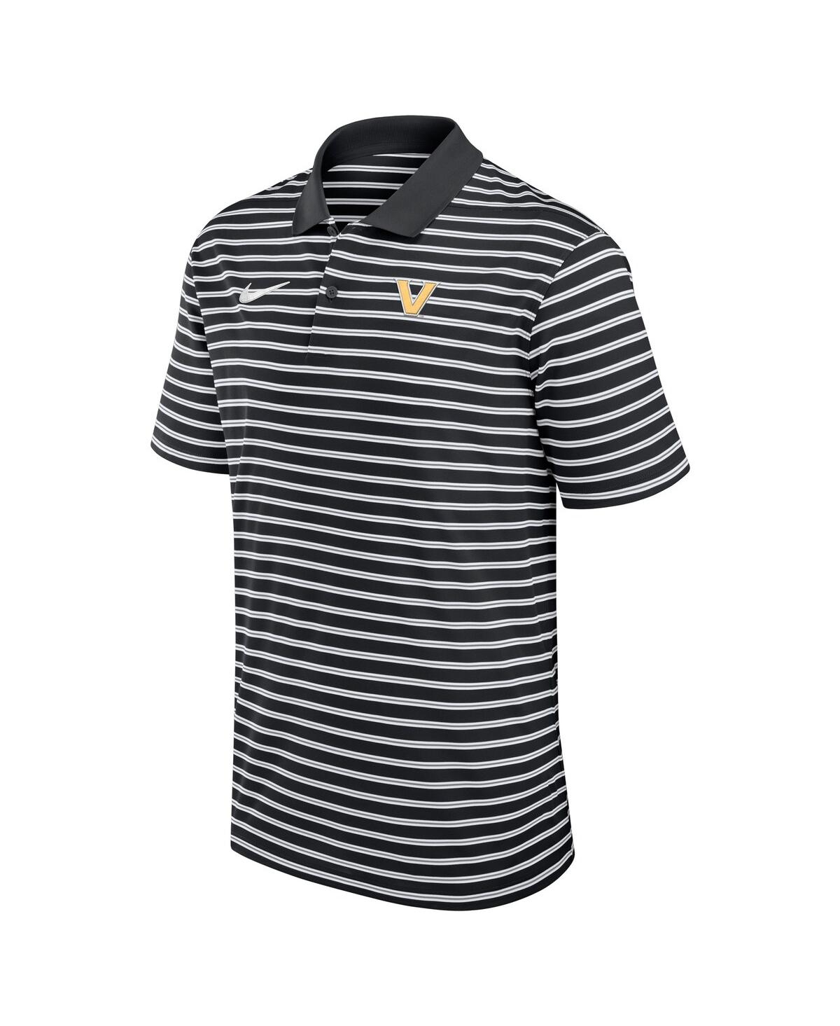 Nike Men's Black Vanderbilt Commodores Victory Stripe Performance Polo Shirt In Black