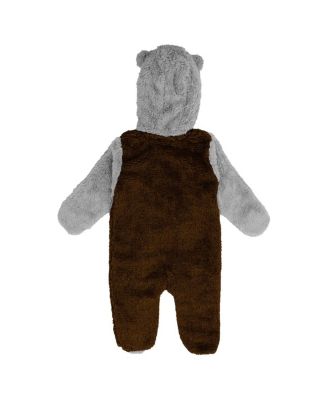 Baby Boys and Girls Brown Cleveland Browns Game Nap Teddy Fleece Bunting Full-Zip Sleeper