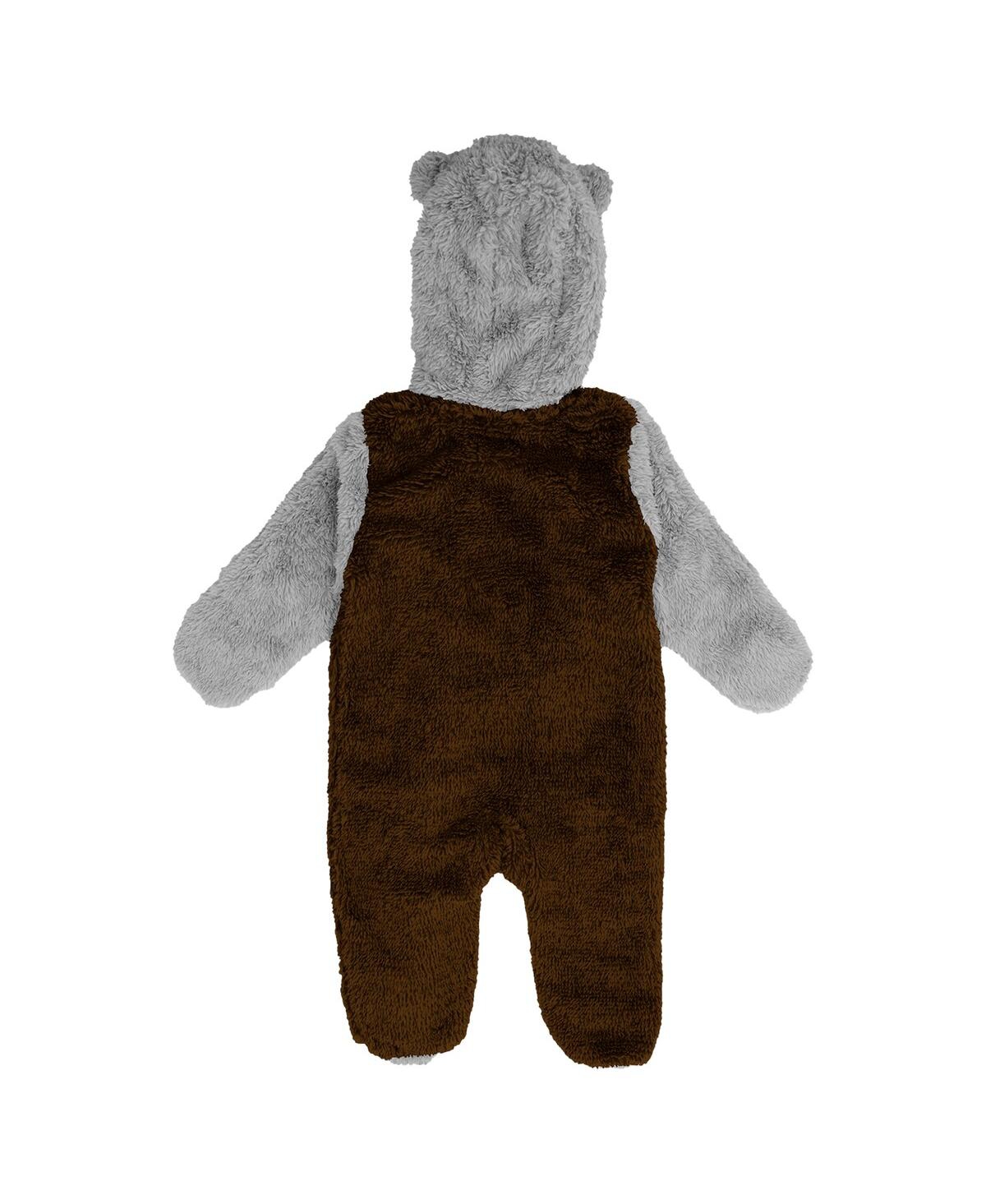 Outerstuff Baby Boys And Girls Brown Cleveland Browns Game Nap Teddy Fleece Bunting Full-zip Sleeper In Black