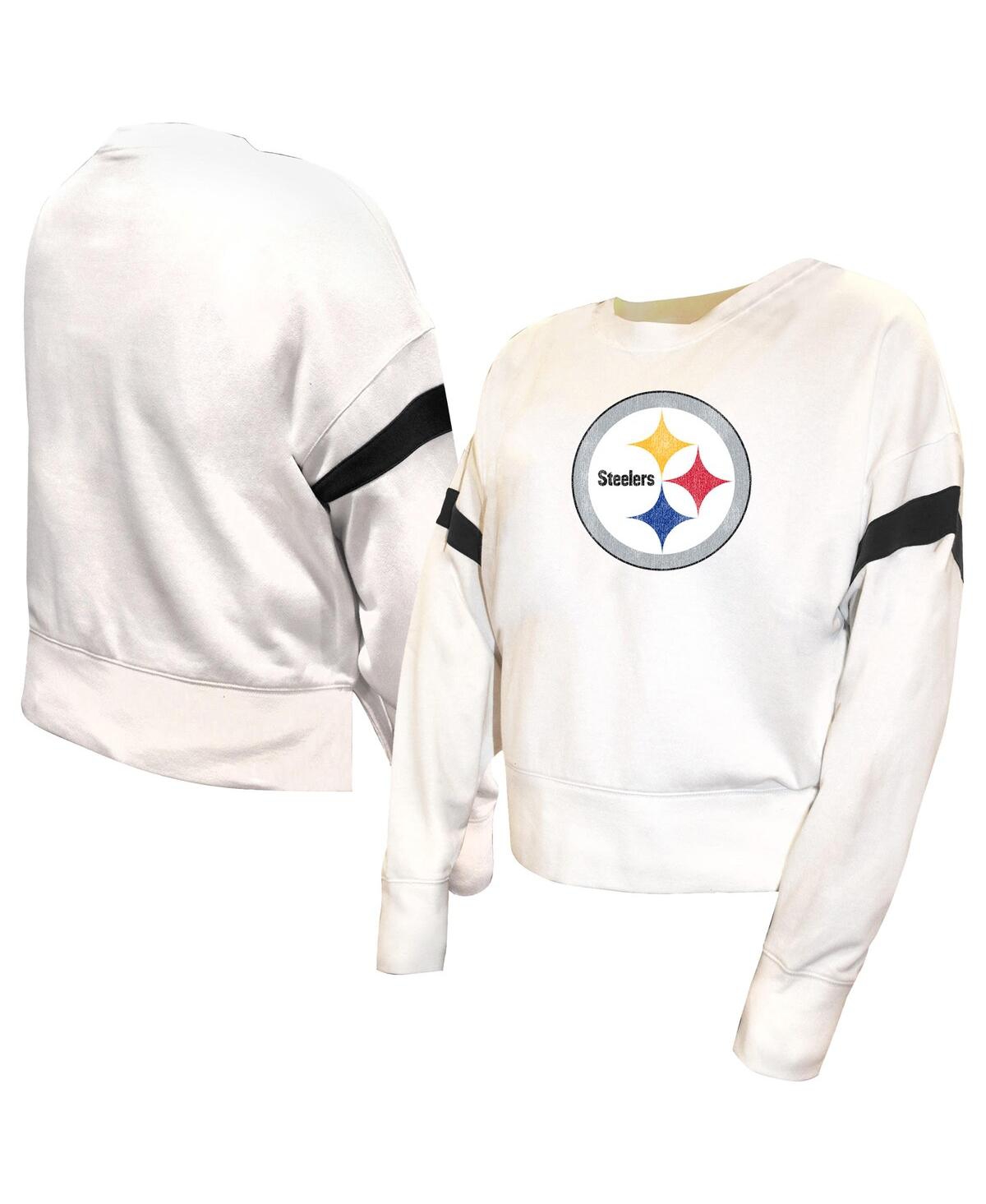 Fanatics Women's White Pittsburgh Steelers Plus Size Fleece Pullover Sweatshirt In White
