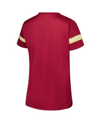 Women's Garnet Florida State Seminoles Plus Size Overtime Readiness Lace-Up T-Shirt