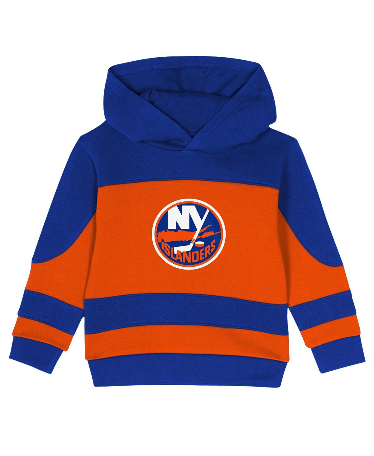 Outerstuff Toddler 2-piece Navy/orange New York Islanders Puck Hero Fleece Hoodie And Sweatpants Set In Blue