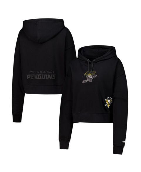 Женское худи Pro Standard Black Pittsburgh Penguins Jewels Cropped Pullover
