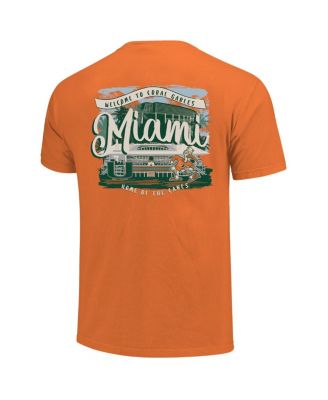 Women's Orange Miami Hurricanes Comfort Colors Campus Scene Drawing Script T-Shirt