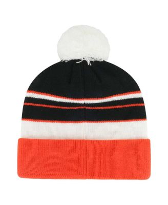 Big Boys and Girls Black/Orange Cincinnati Bengals Peewee Cuffed Knit with Pom Hat