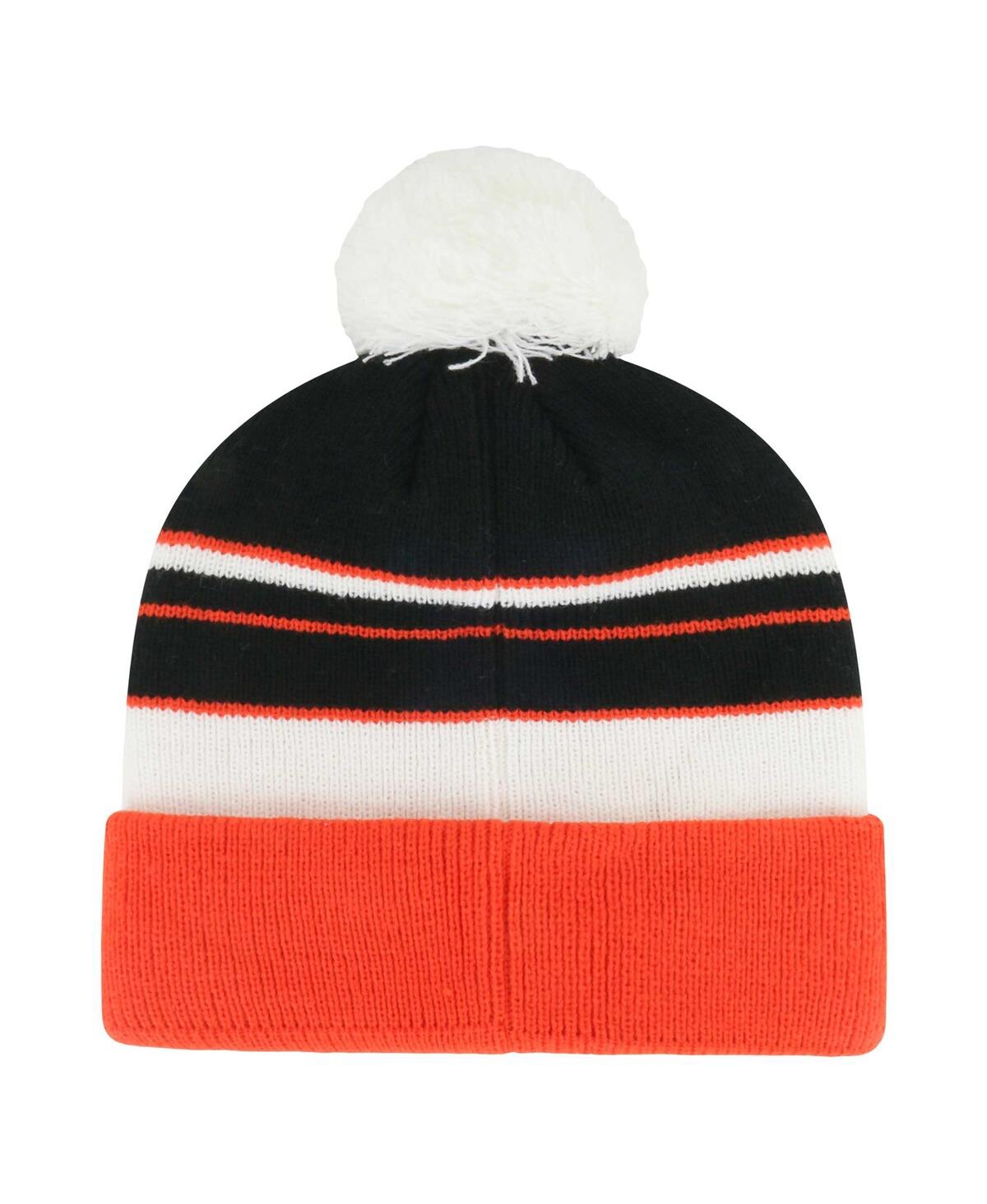 '47 Brand Big Boys and Girls Black/Orange Cincinnati Bengals Peewee Cuffed Knit with Pom Hat