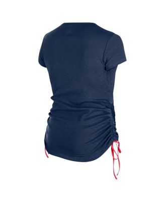 Women's Navy New England Patriots Ruched Side T-Shirt