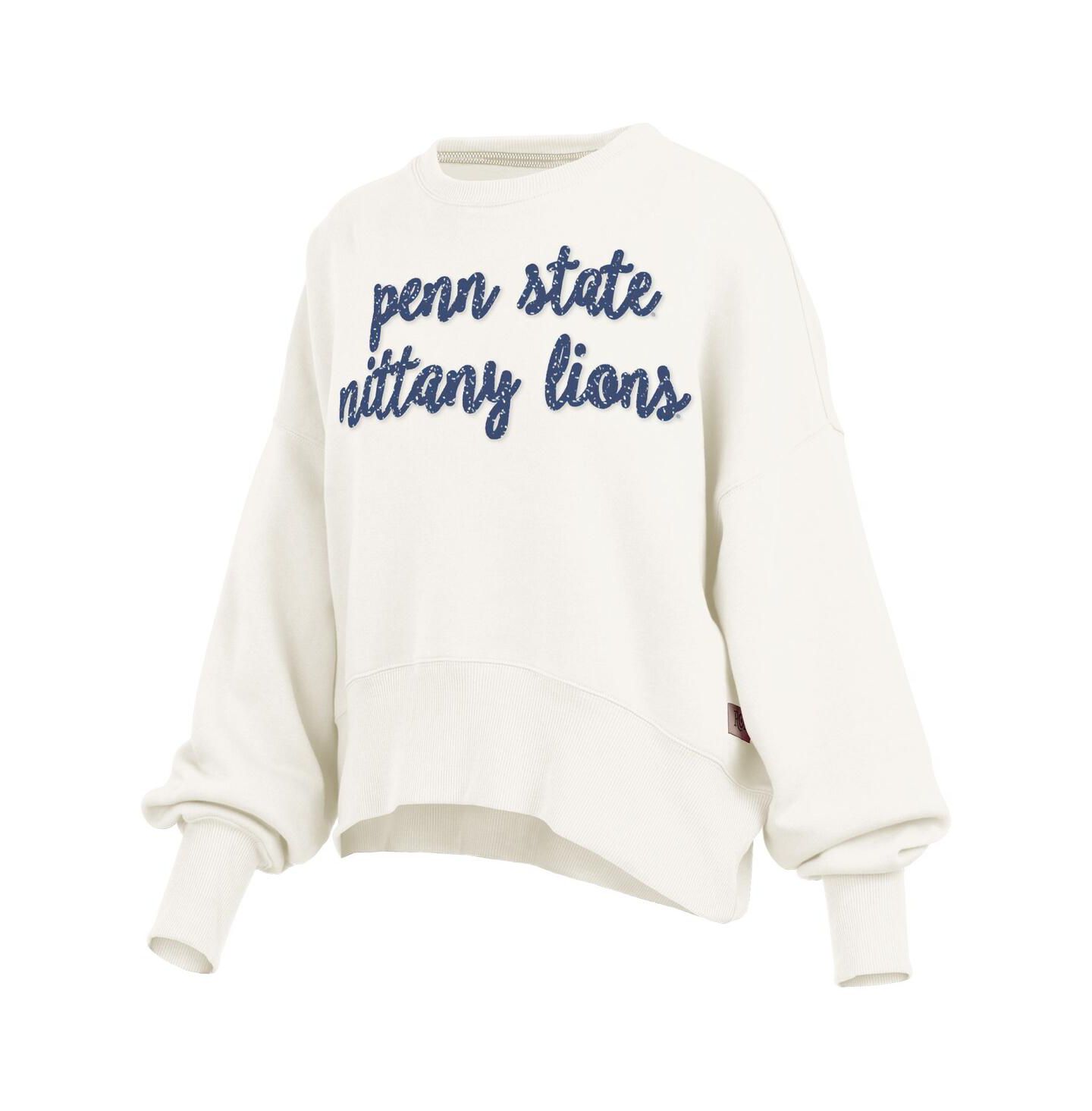 Женские толстовки Pressbox Cream Penn State Nittany Lions Oversized Chelsea Waist Length Pullover — фото 3