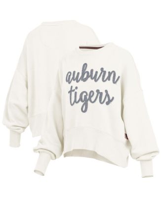 Pressbox - Women's Cream Auburn Tigers Chelsea Oversized Pullover Sweatshirt