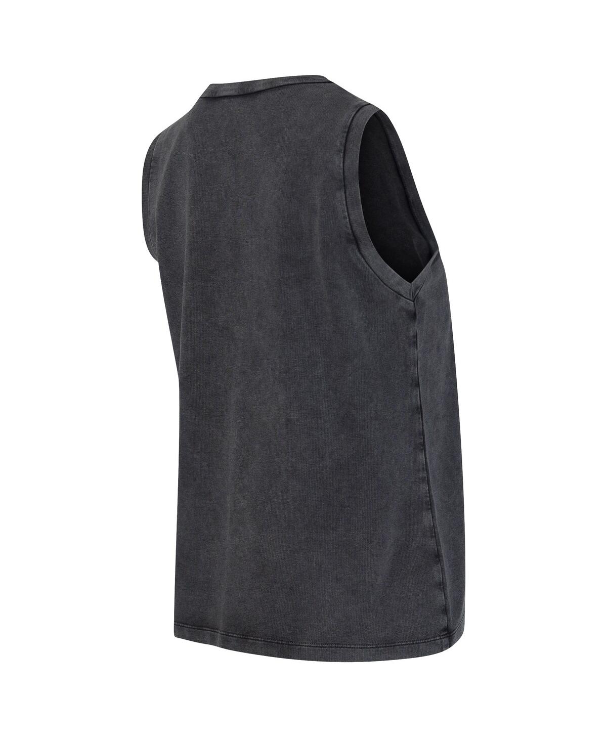 Concepts Sport Women'sâ Charcoal Alabama Crimson Tide Distressed Market French Terry Tank Top In Black
