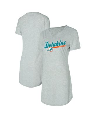 Concepts Sport - Women's Gray Miami Dolphins Petition Knit Nightshirt
