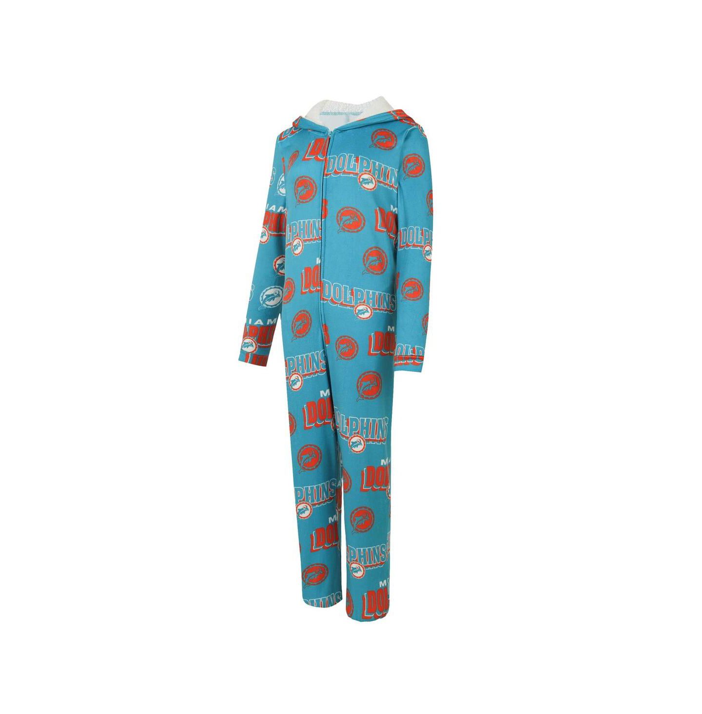 Женское платье Concepts Sport Aqua Miami Dolphins Roadway Allover Print Microfleece Full-Zip Union — фото 3