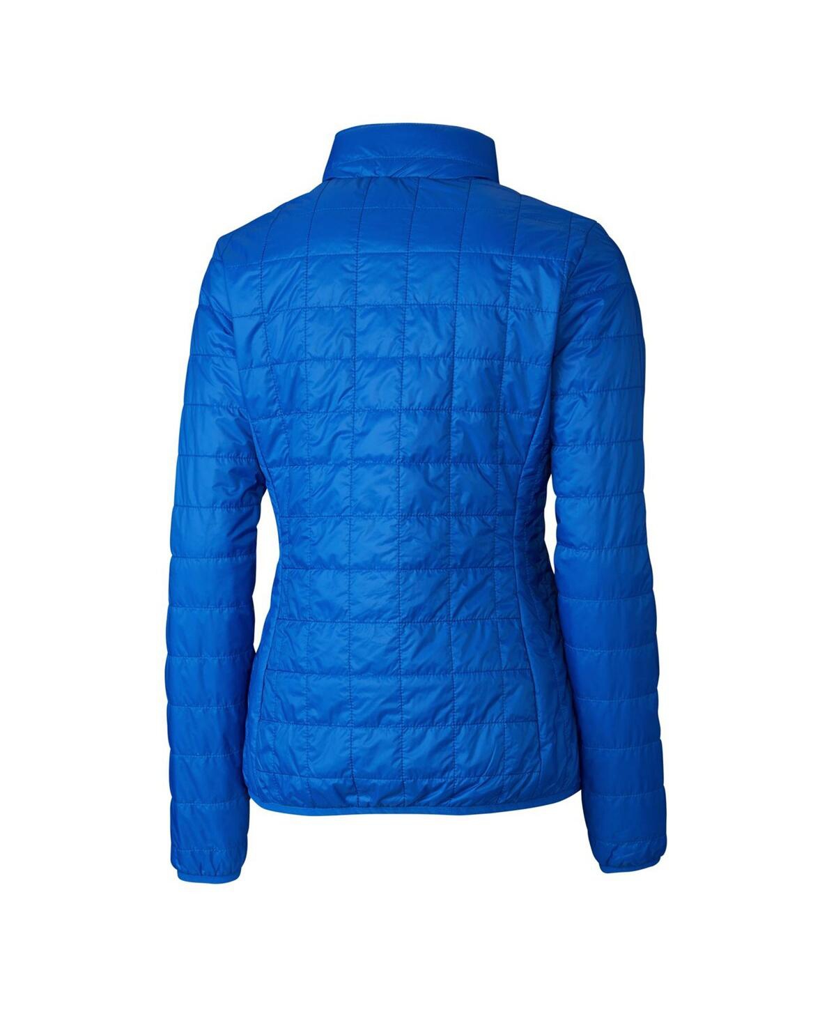 Cutter & Buck Women's Royal Denver Broncos Throwback Logo Rainier Primaloft Eco Full-zip Puffer Jacket In Blue