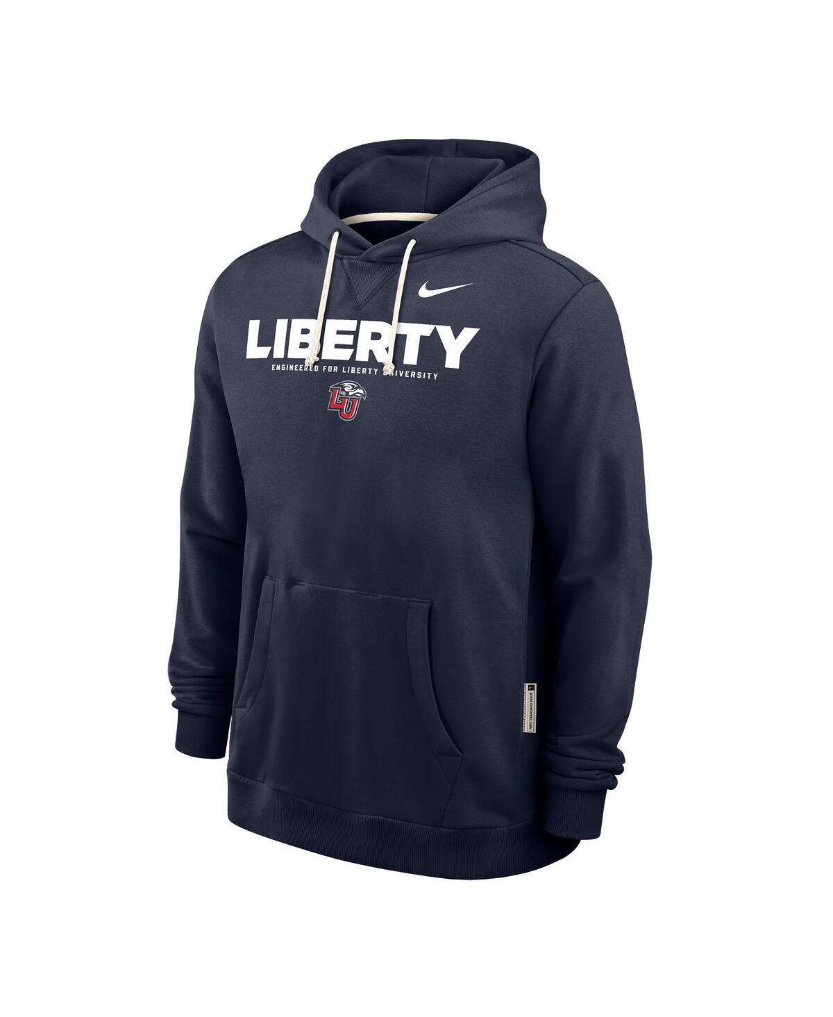 Nike Men's Navy Liberty Flames 2025 Sideline Performance Pullover Hoodie In Blue