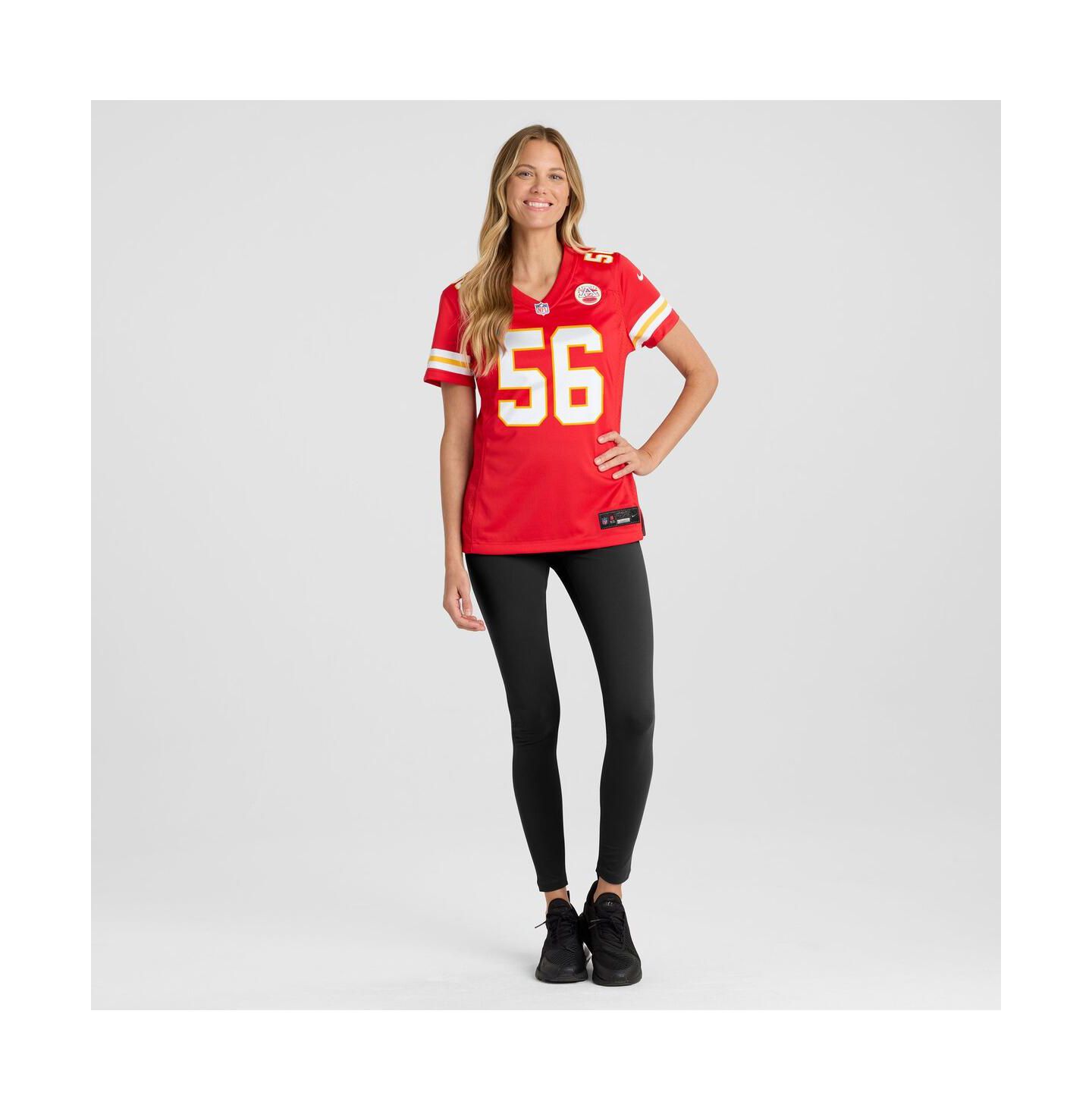 Женский топ Nike George Karlaftis Red Kansas City Chiefs Game Player Jersey — фото 3