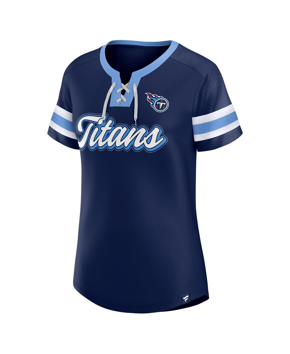 Fanatics Branded Navy Tennessee Titans Original State Lace-up T-shirt In Blue
